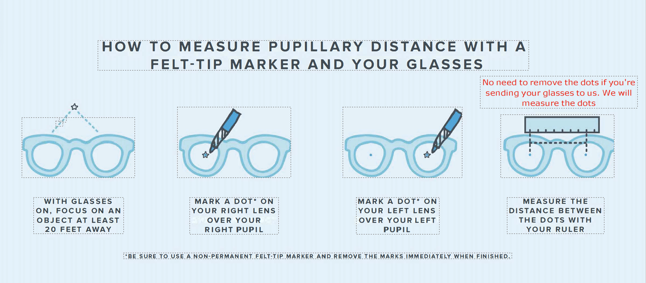 How to Measure your P.D. for Eyeglasses with a marker